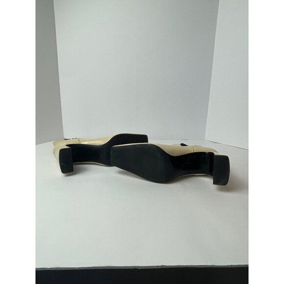 Zara Beige Patent Leather Square Toe Side Goring Heeled Ankle Boots Size 6‎ - Picture 12 of 12